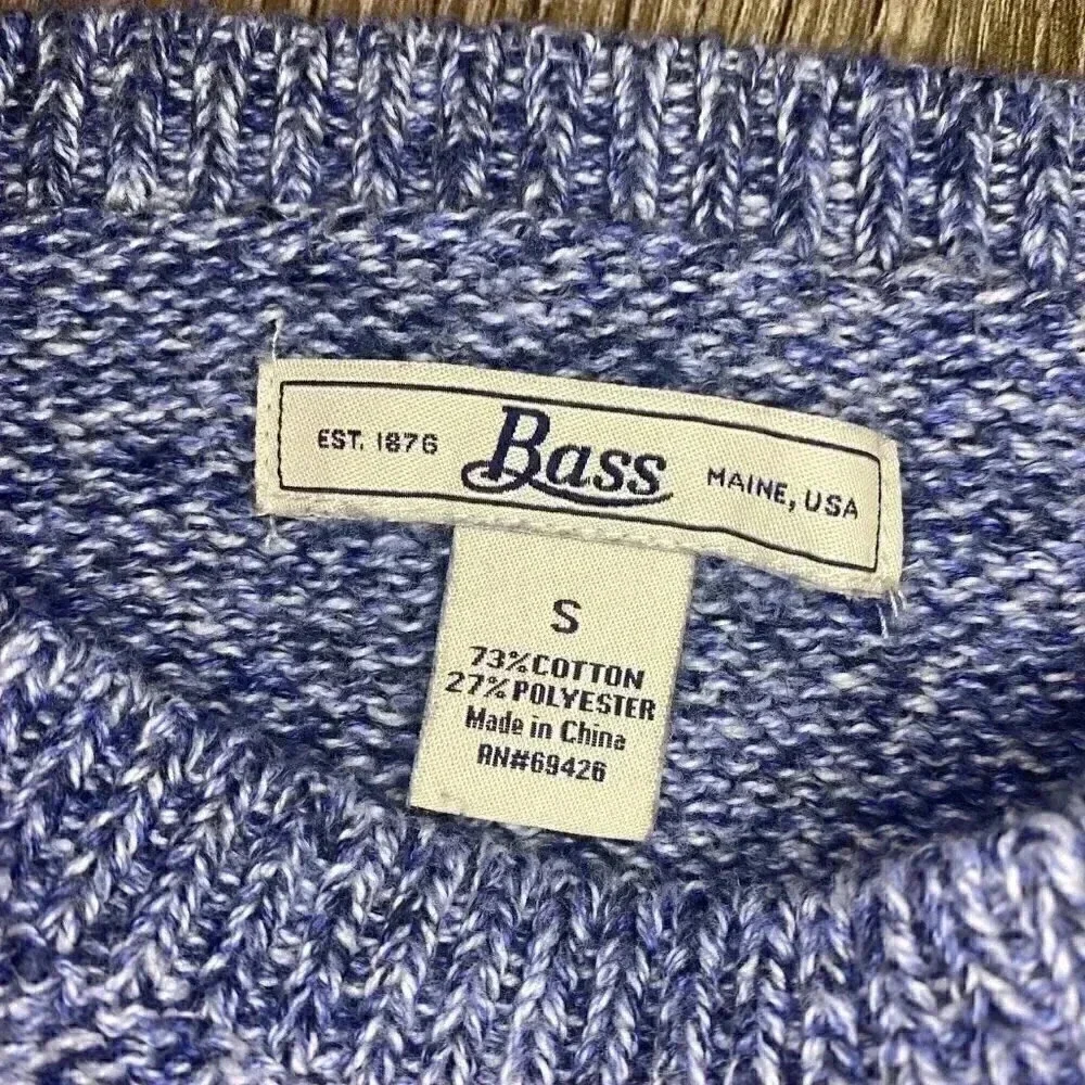 Womens Bass Blue Ruffle Front Sweater - S - Picture 5 of 5
